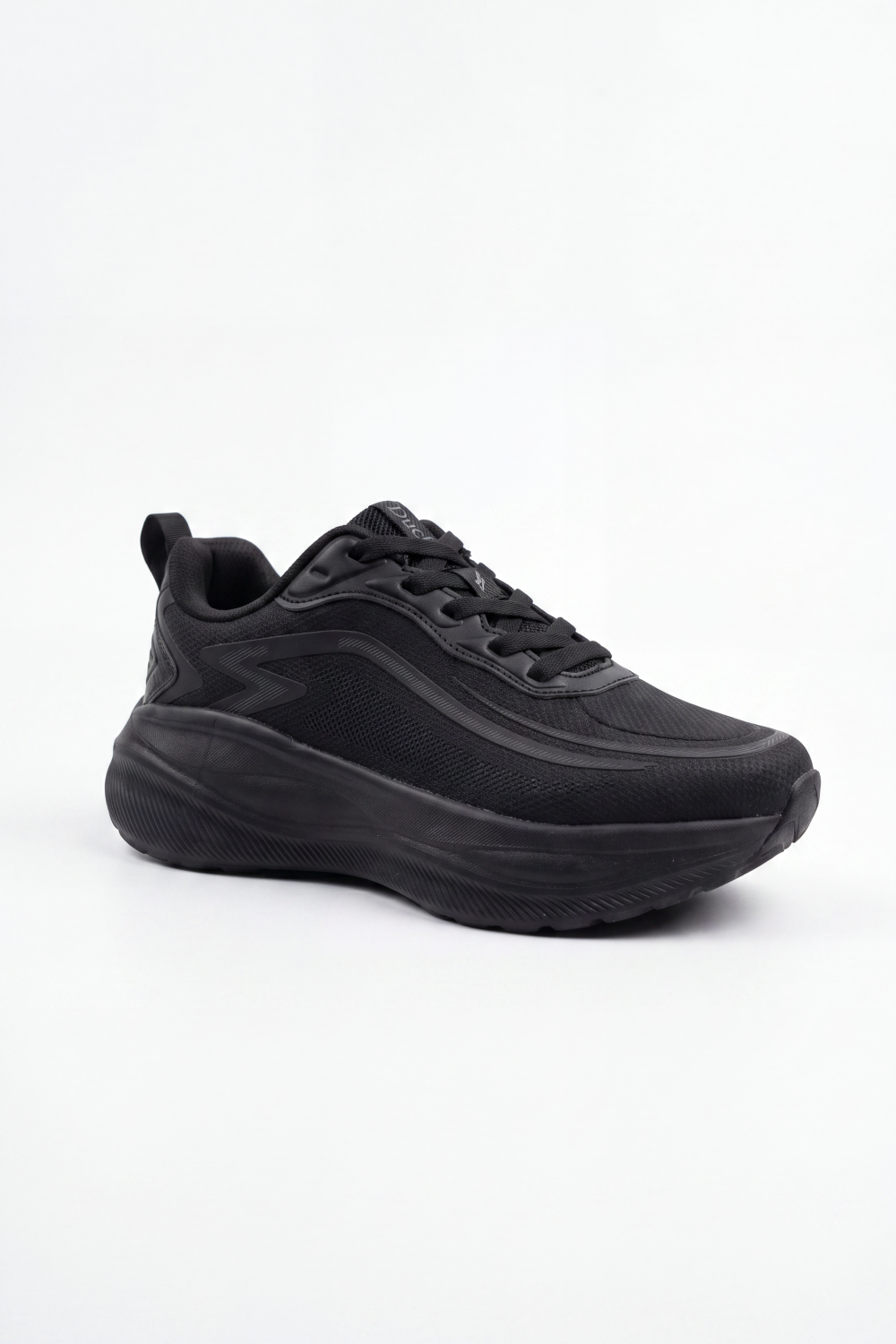 Women's Tomato Store Duck Shoes Stealth Wave Runner Sneakers Curved Wave Overlay Artwork Meets Open Grid Texture Lace Up Front Heel Pull