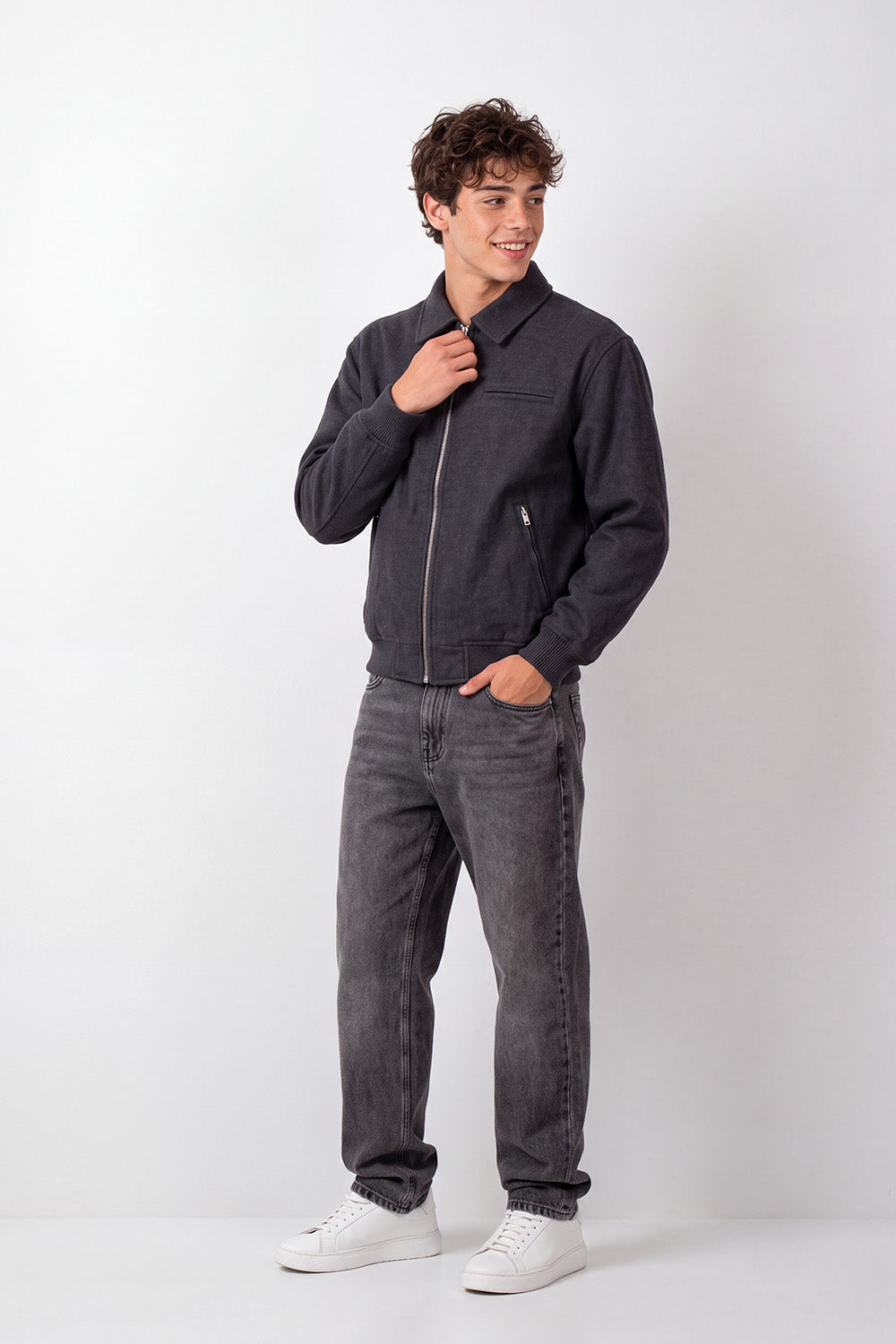 Men's Tomato Store Slim Fit Gokh Jacket Full-Zip Front Chest Welt Pocket