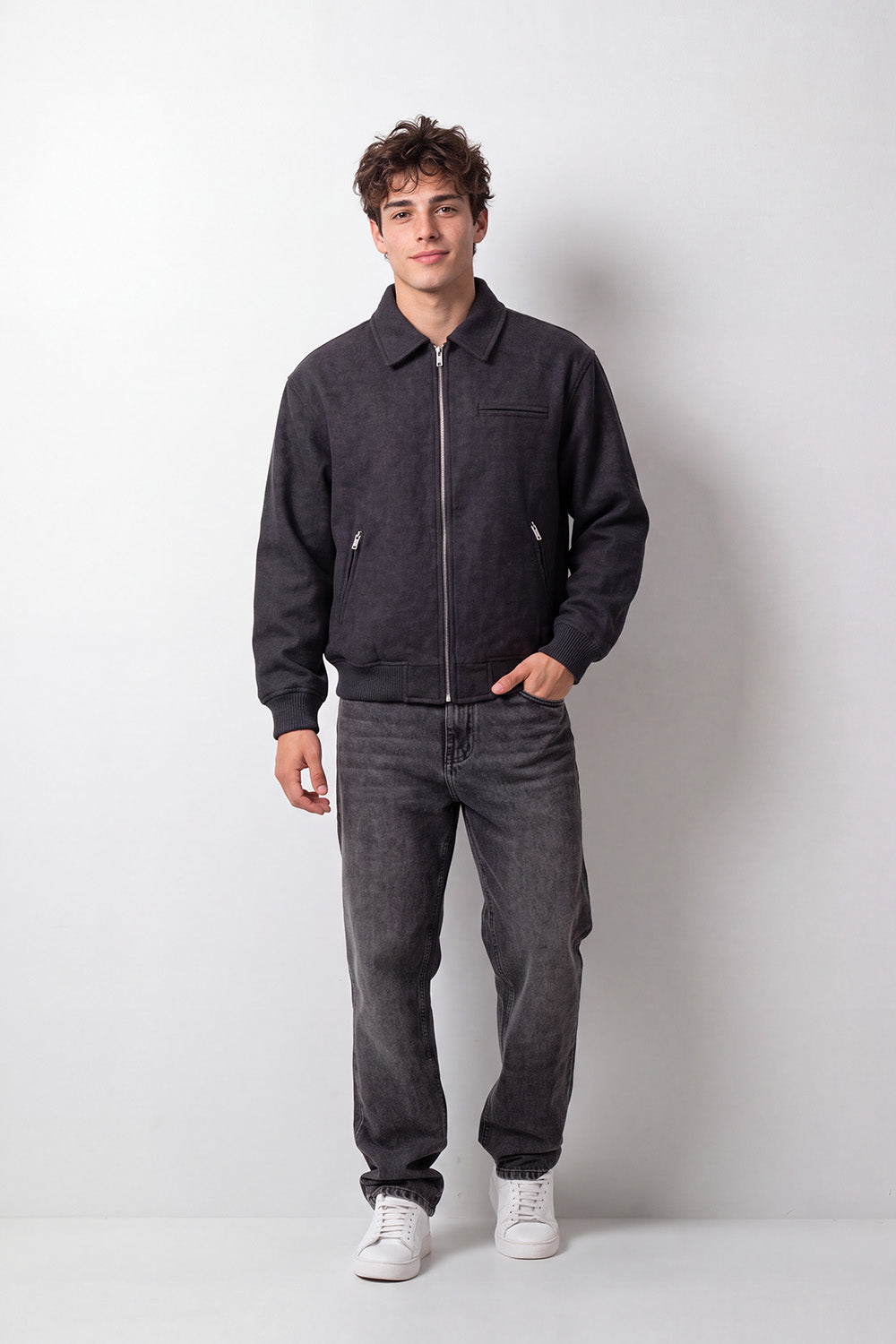 Men's Tomato Store Slim Fit Gokh Jacket Full-Zip Front Chest Welt Pocket