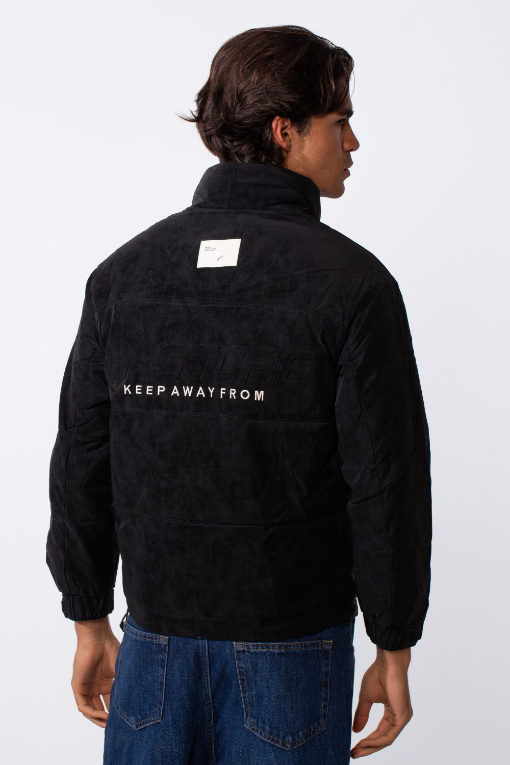 Men's Front Pockets Long Sleeves Text Print Waterproof Jacket