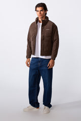 Men's Front Pockets Long Sleeves Text Print Waterproof Jacket