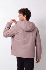 Men's Tomato Store Slim Fit Waterproof Jacket Hooded Design Snap Zip Front