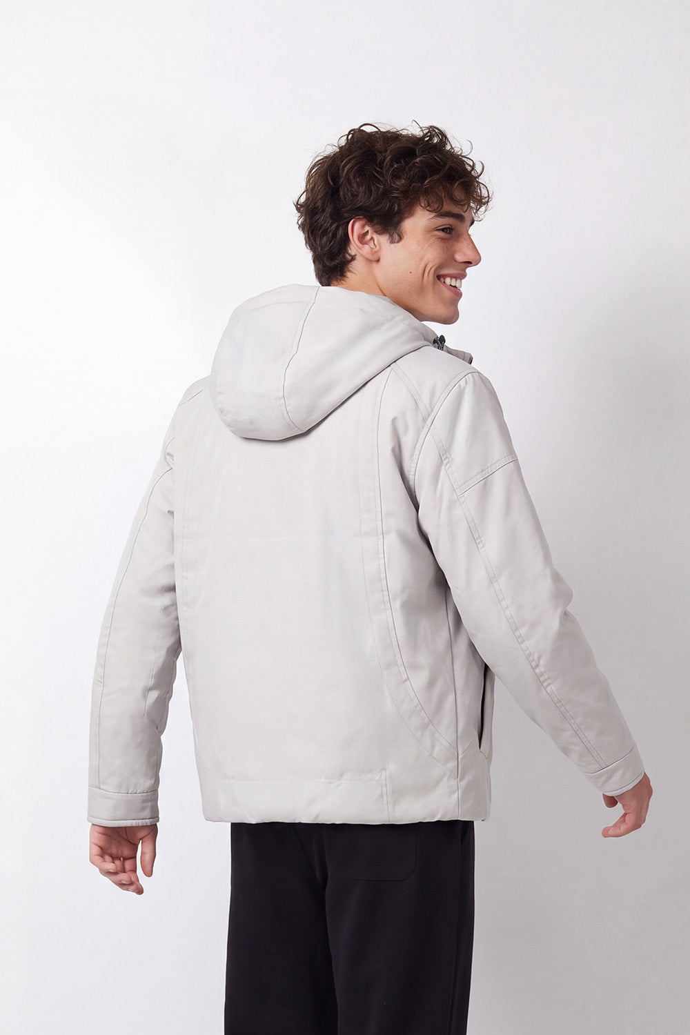Men's Tomato Store Slim Fit Waterproof Jacket Hooded Design Snap Zip Front