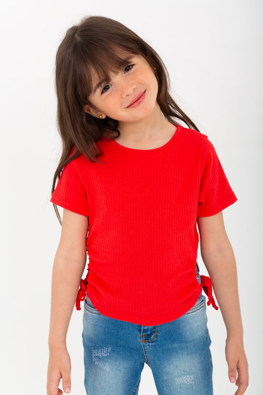 تيشيرت مضلع للبنات بمادة مريحة وقصة فريدة ومميزة