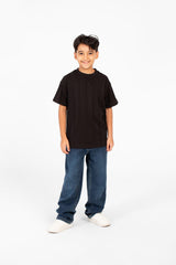 Boy's Basic Round Neck T-Shirt With Modern Design And Short Sleeves