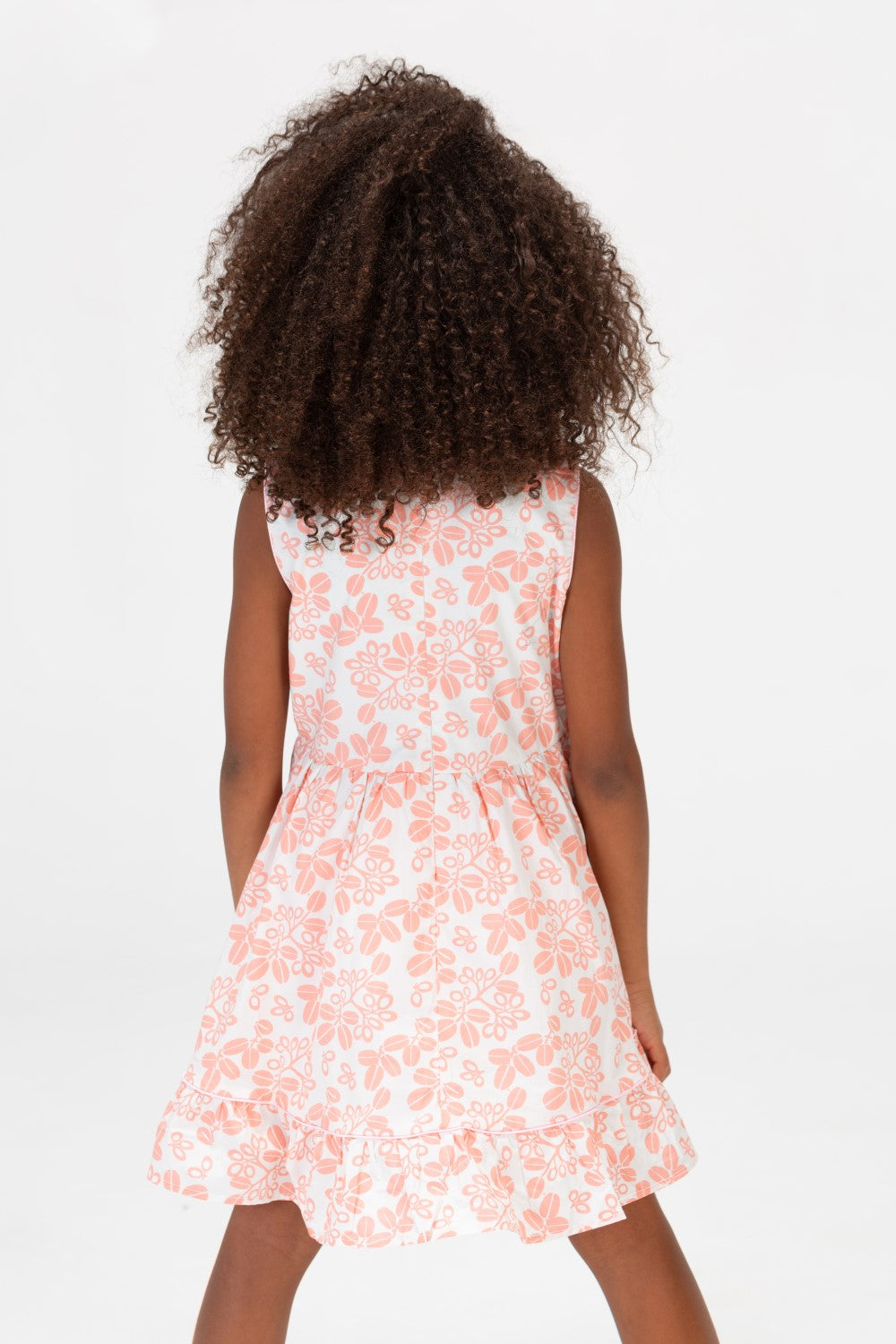 Girls Summer Tomato Casual Floral Sleeveless Dress In Dusty Rose