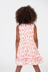 Girls Floral Cut Knee Length Maroon Summer Dress