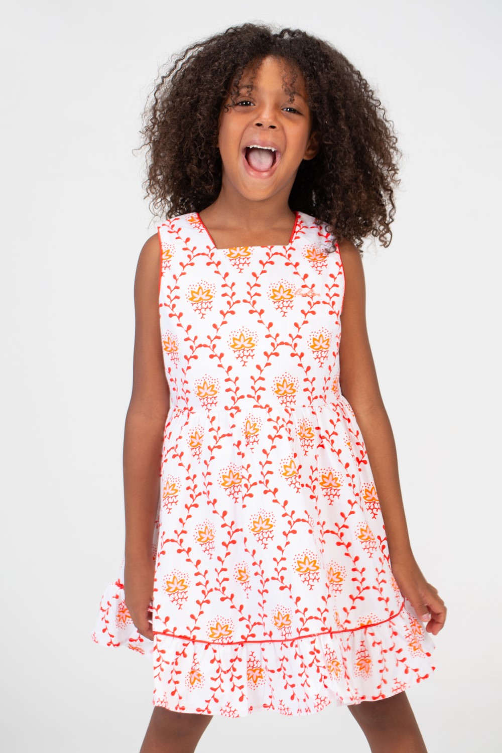 Girls Floral Cut Knee Length Maroon Summer Dress