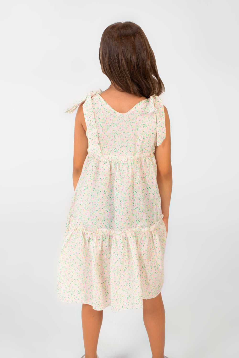 Girl's Casual Layered Cut Dress With Full Floral Print In High Quality Material