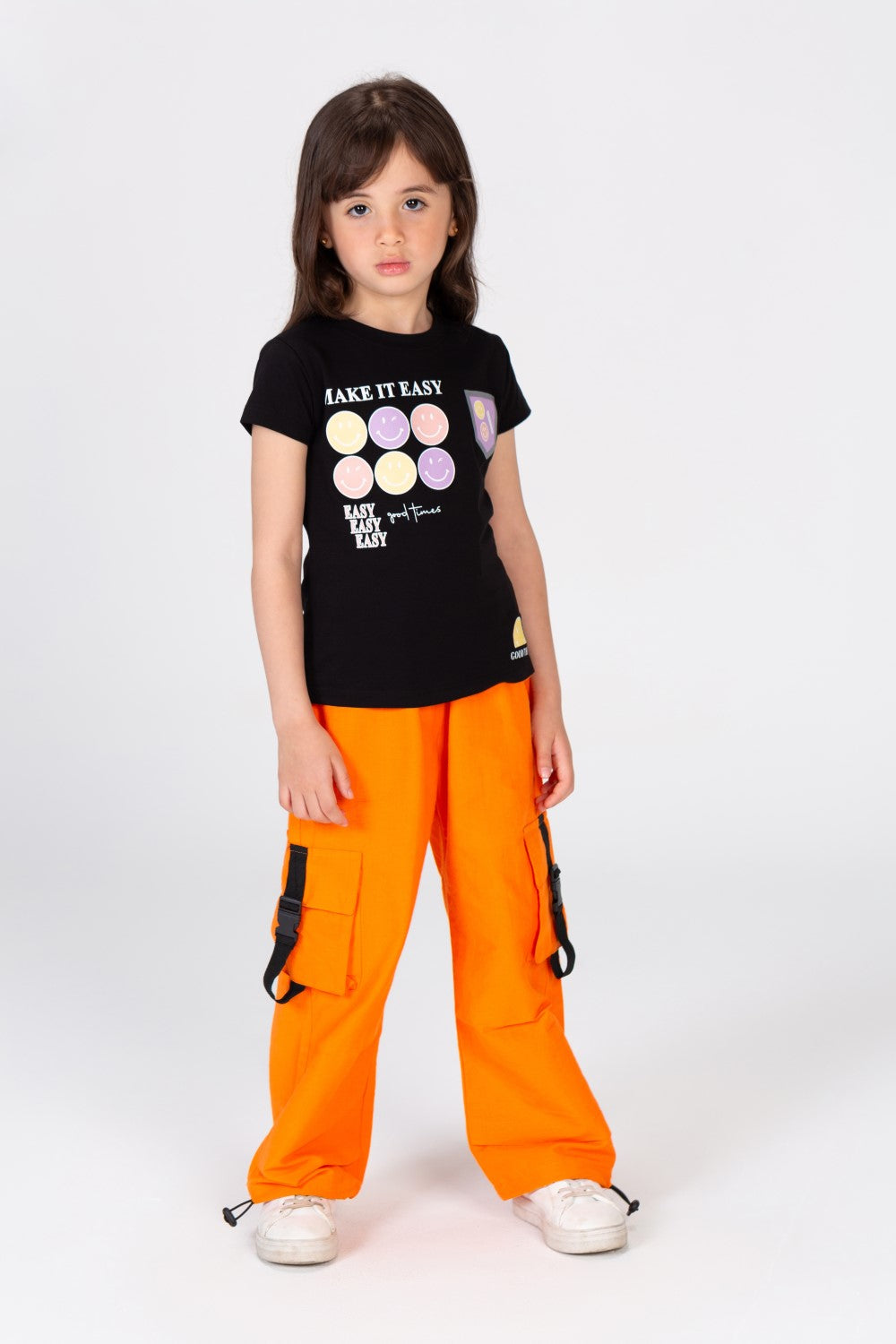Girl's Emojis Cotton Short Sleeve T-Shirt