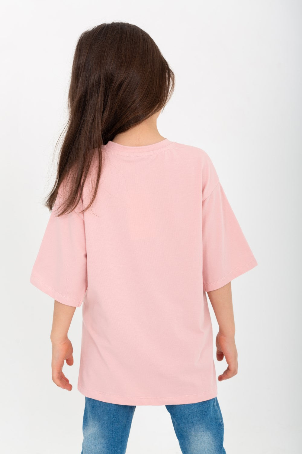 Girl's Summer Casual Short Sleeve Round Neck Oversized Cotton T-Shirt