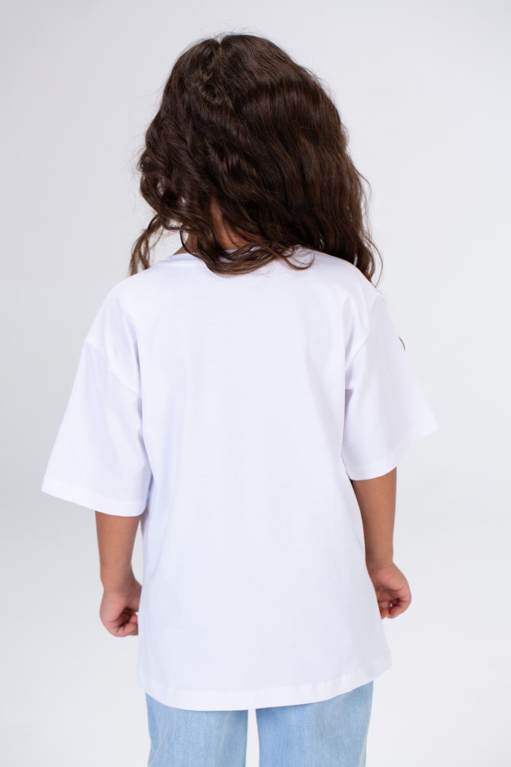 Girls T-shirt With A Round Neck And A Cute Bear Print On The Front