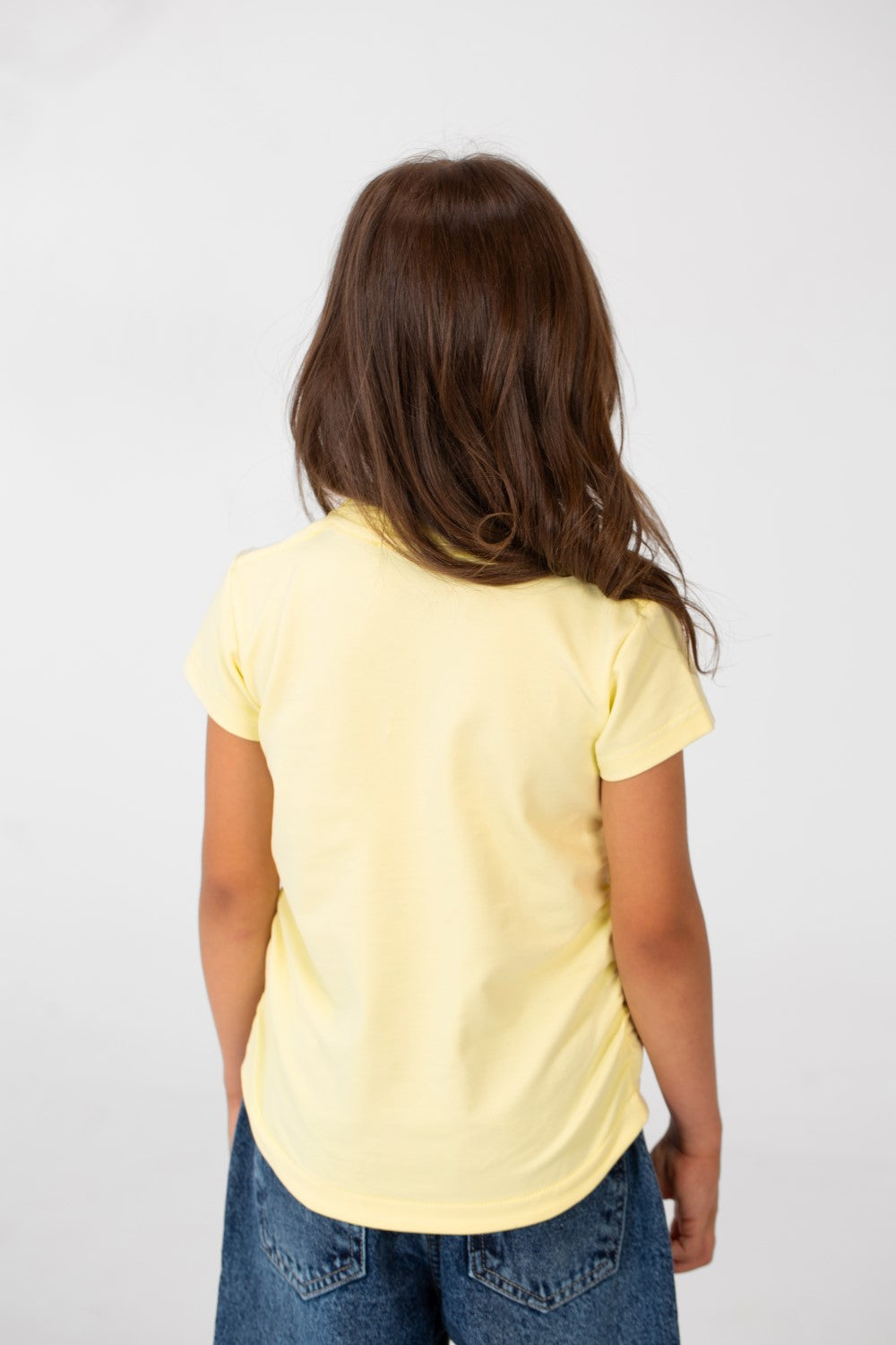 Girl's Summer Melton Half Sleeve Front Graphic Print T-shirt With Elasticated Sides