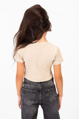 Girl's Milton Short Sleeves Round neck T-shirt With A Bow On The Front