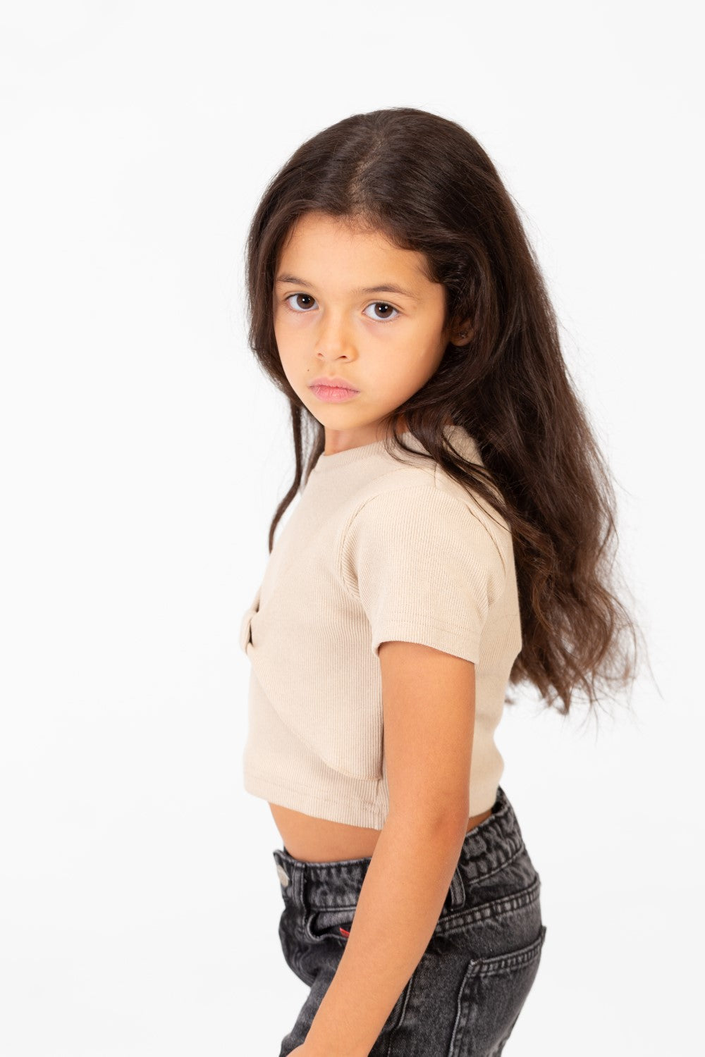 Girl's Milton Short Sleeves Round neck T-shirt With A Bow On The Front