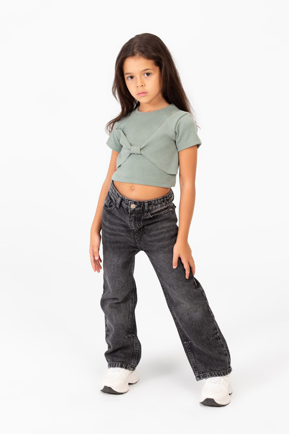 Girl's Milton Short Sleeves Round neck T-shirt With A Bow On The Front