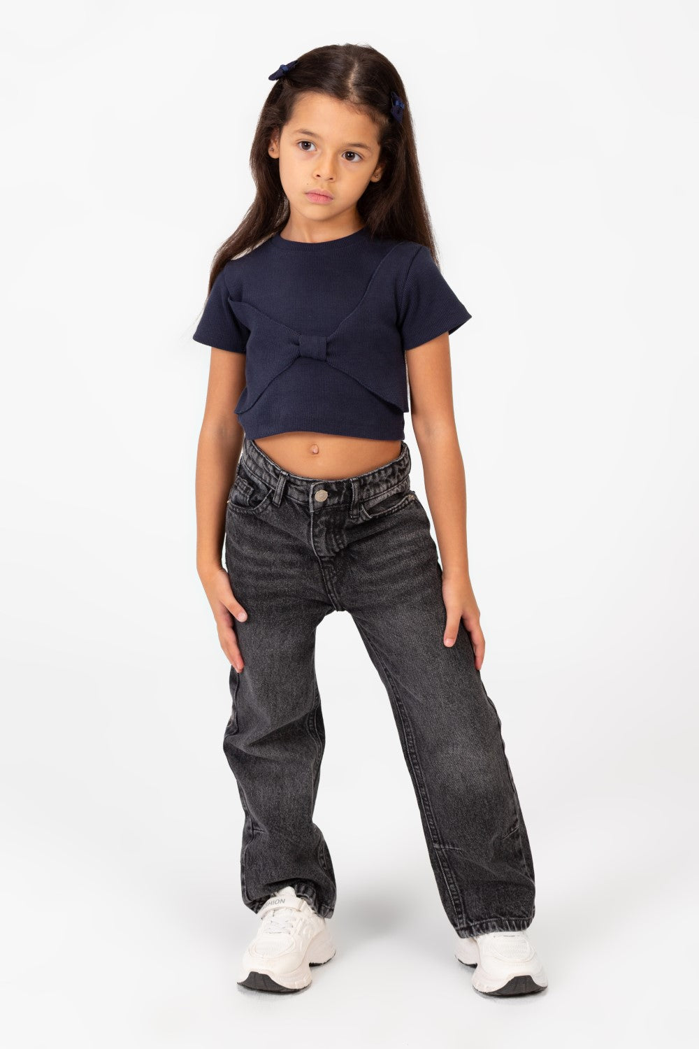 Girl's Milton Short Sleeves Round neck T-shirt With A Bow On The Front