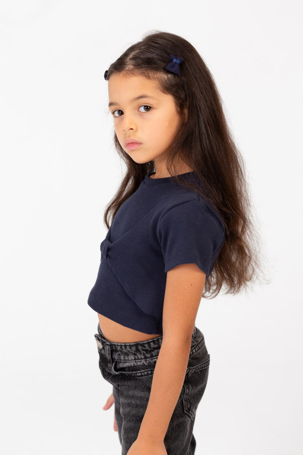 Girl's Milton Short Sleeves Round neck T-shirt With A Bow On The Front