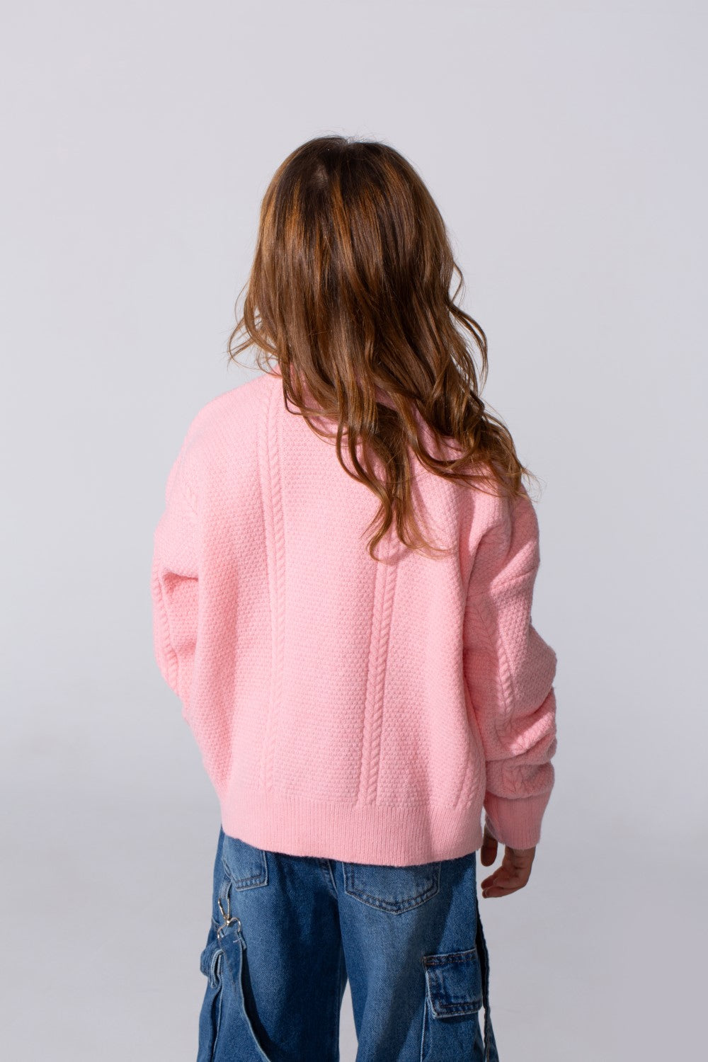 Girl's knitted Long Sleeves Round Neck Sweater Pullover