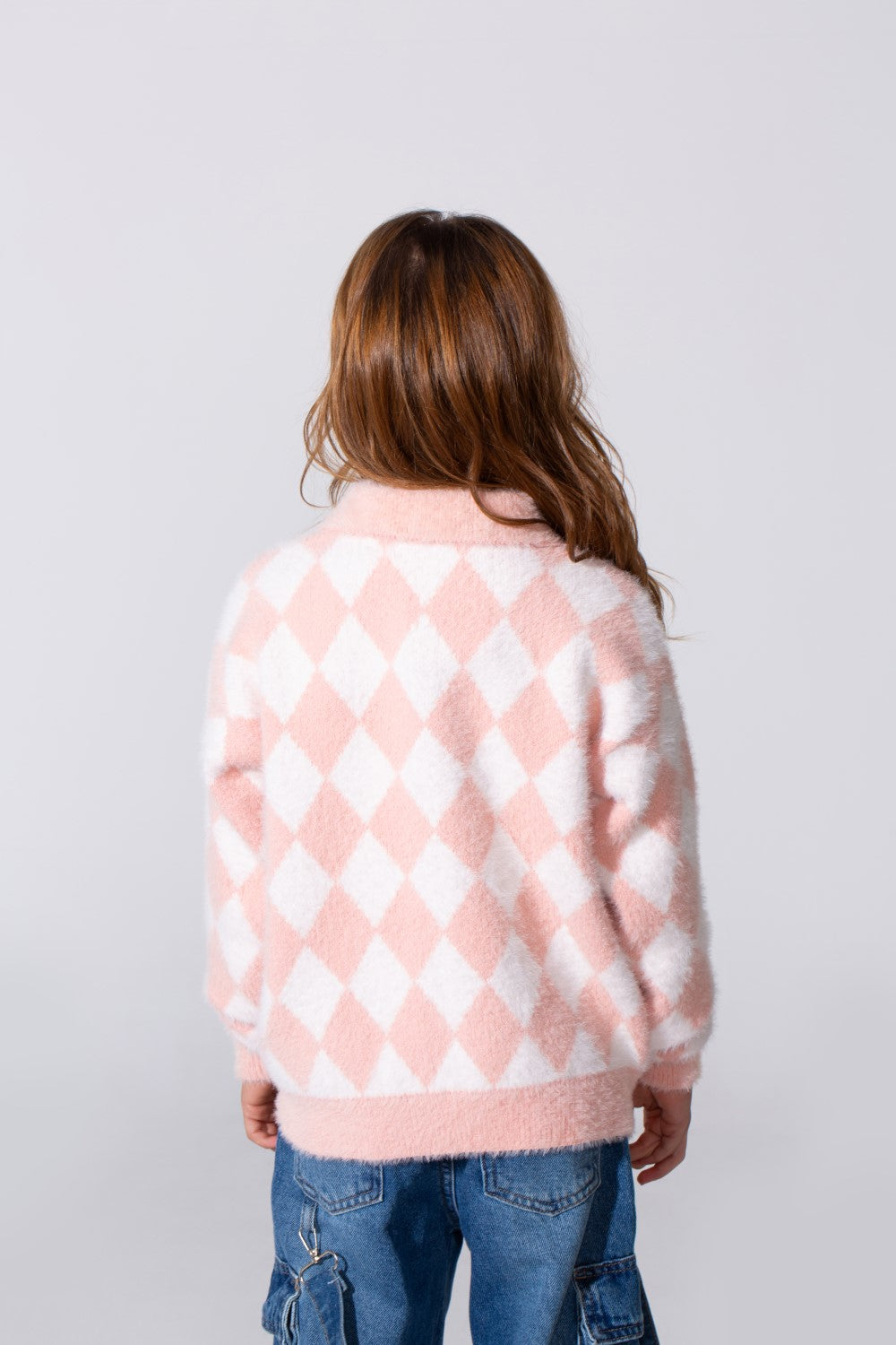 Girl's Jumper Pullover With Front Buttons And Long Sleeves