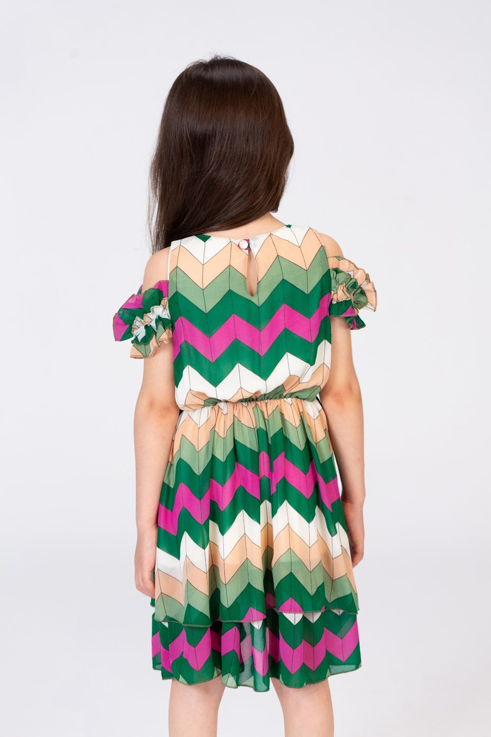 Girls Regular Fit Colorful Dress With A Unique Cut