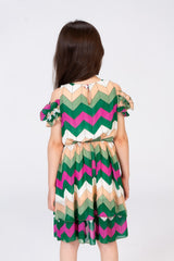 Girls Regular Fit Colorful Dress With A Unique Cut