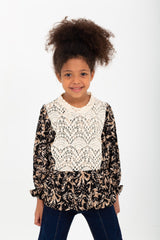 Girl's Printed Blouse With Distinctive And Unique Details