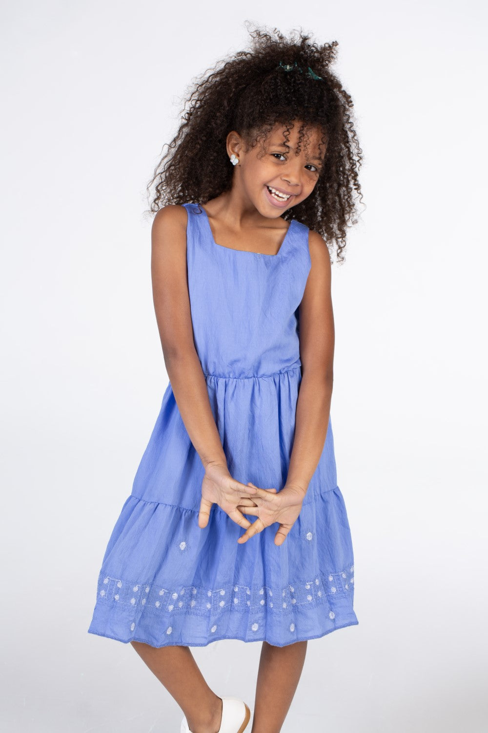 Girls Regular Fit Cut Dress With Ruffles At The Bottom