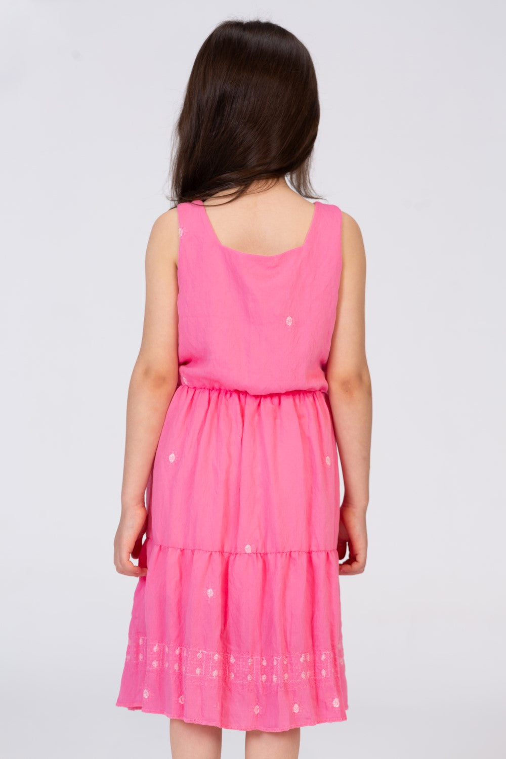Girls Regular Fit Cut Dress With Ruffles At The Bottom
