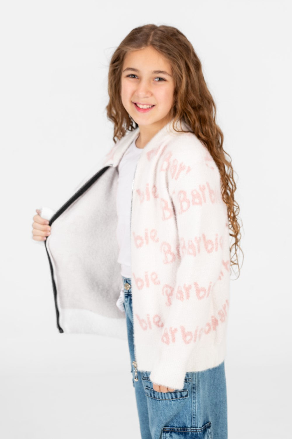 Girl's Jakar Barbie Print Full Zip Pullover