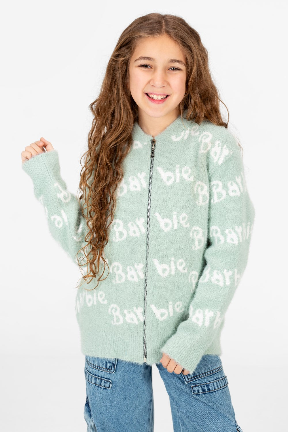 Girl's Jakar Barbie Print Full Zip Pullover