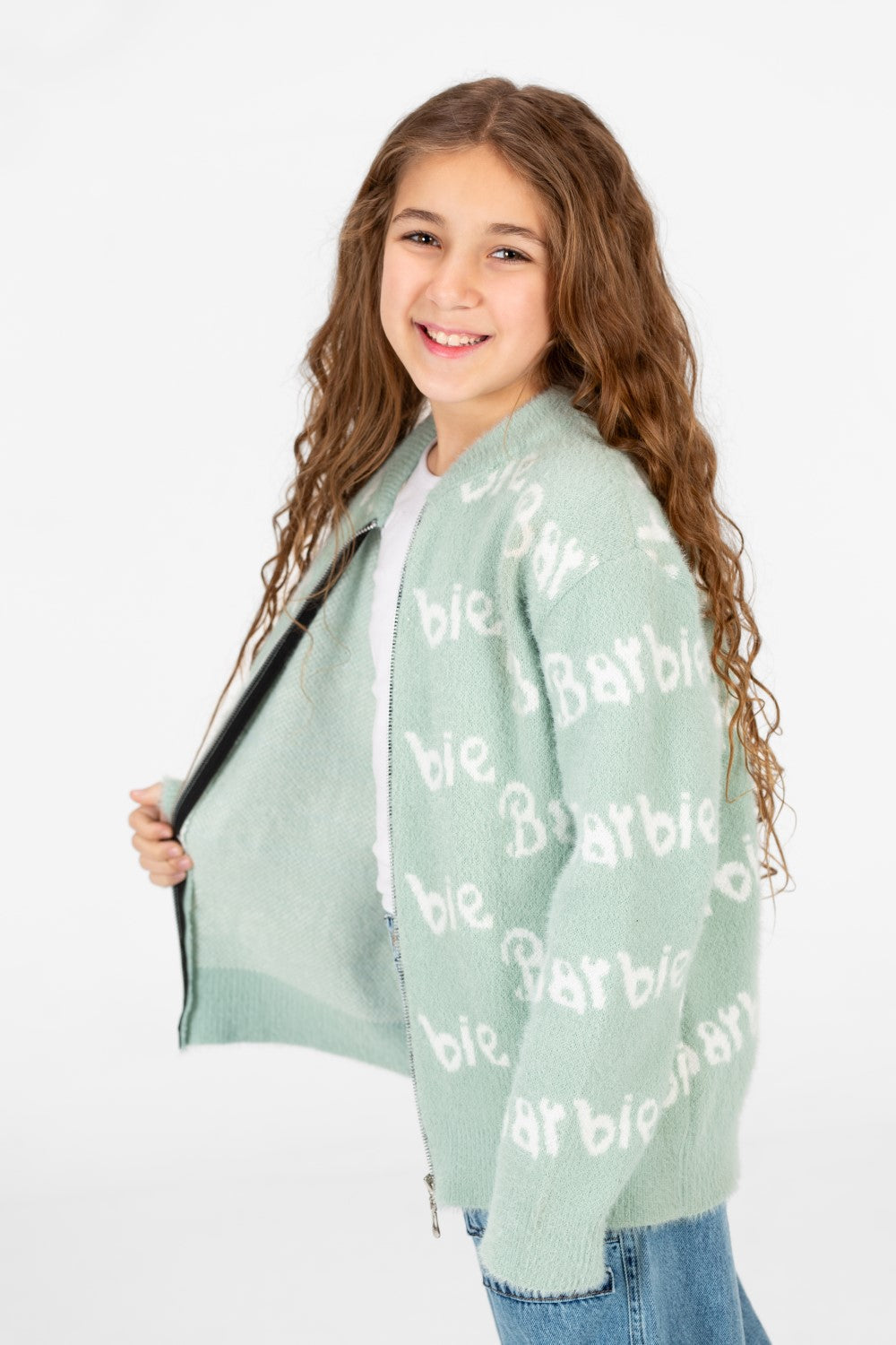 Girl's Jakar Barbie Print Full Zip Pullover