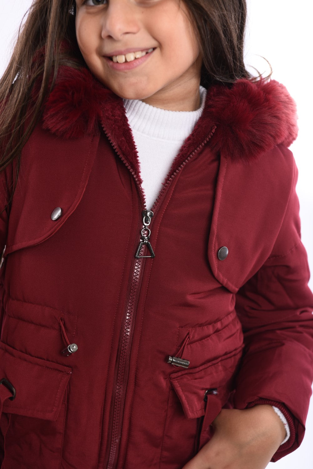 Girls Waterproof Padded With Front Pockets Jacket