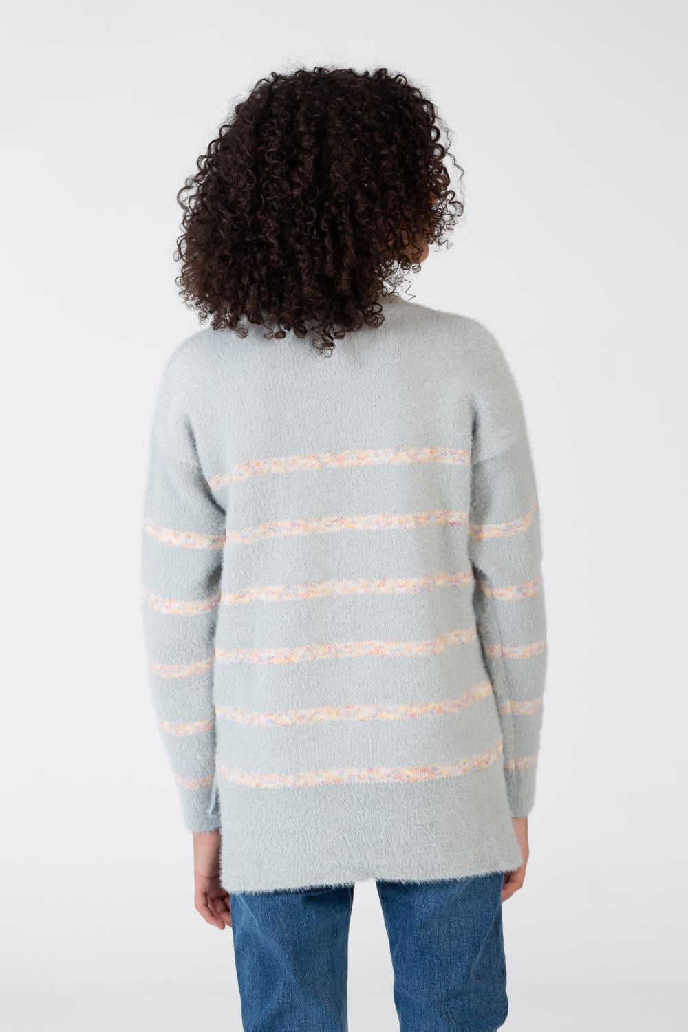 Girl's Striped Round Neck Pullover With Long Sleeves