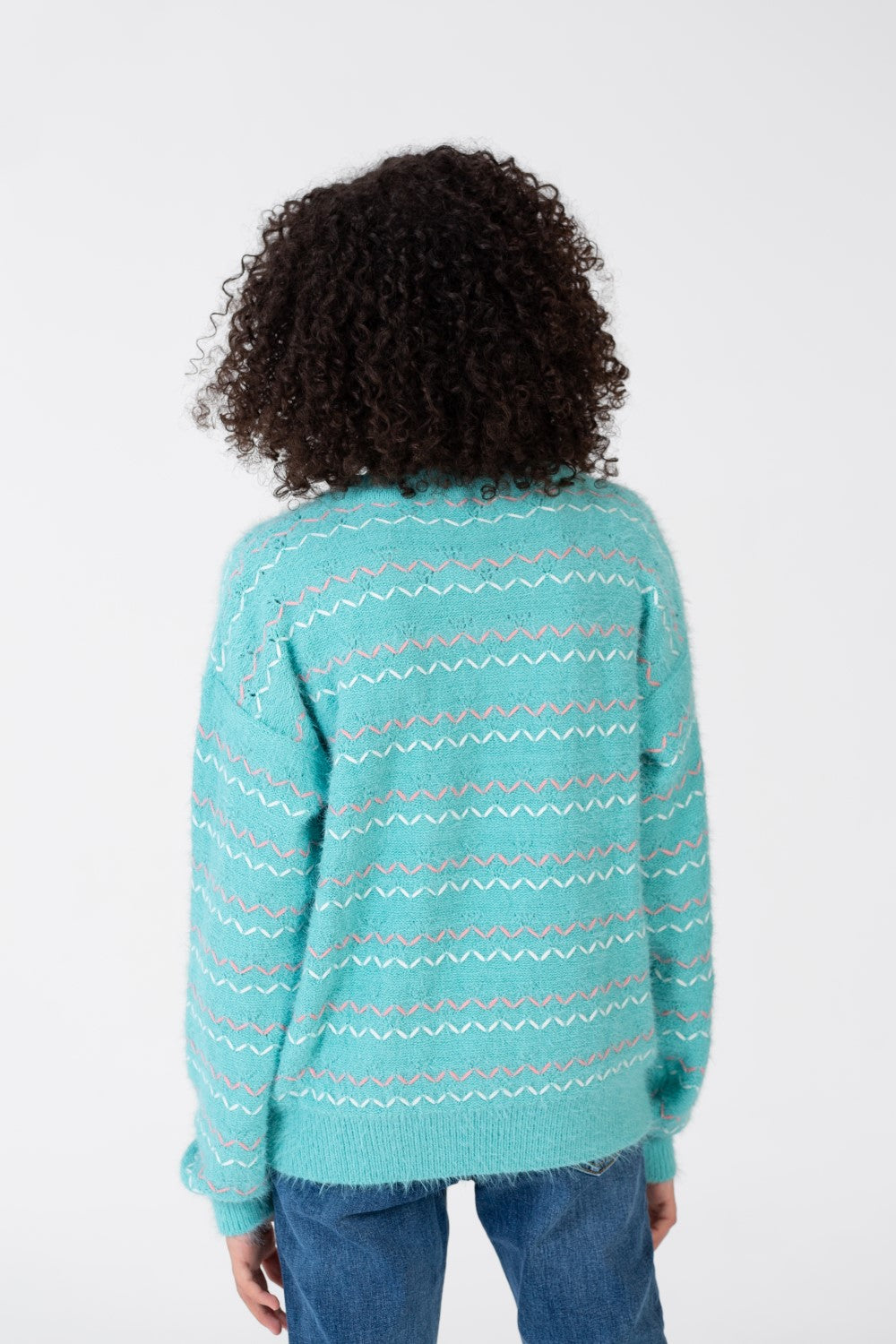 Girl's Striped Pullover With Round Neck And Long Sleeves