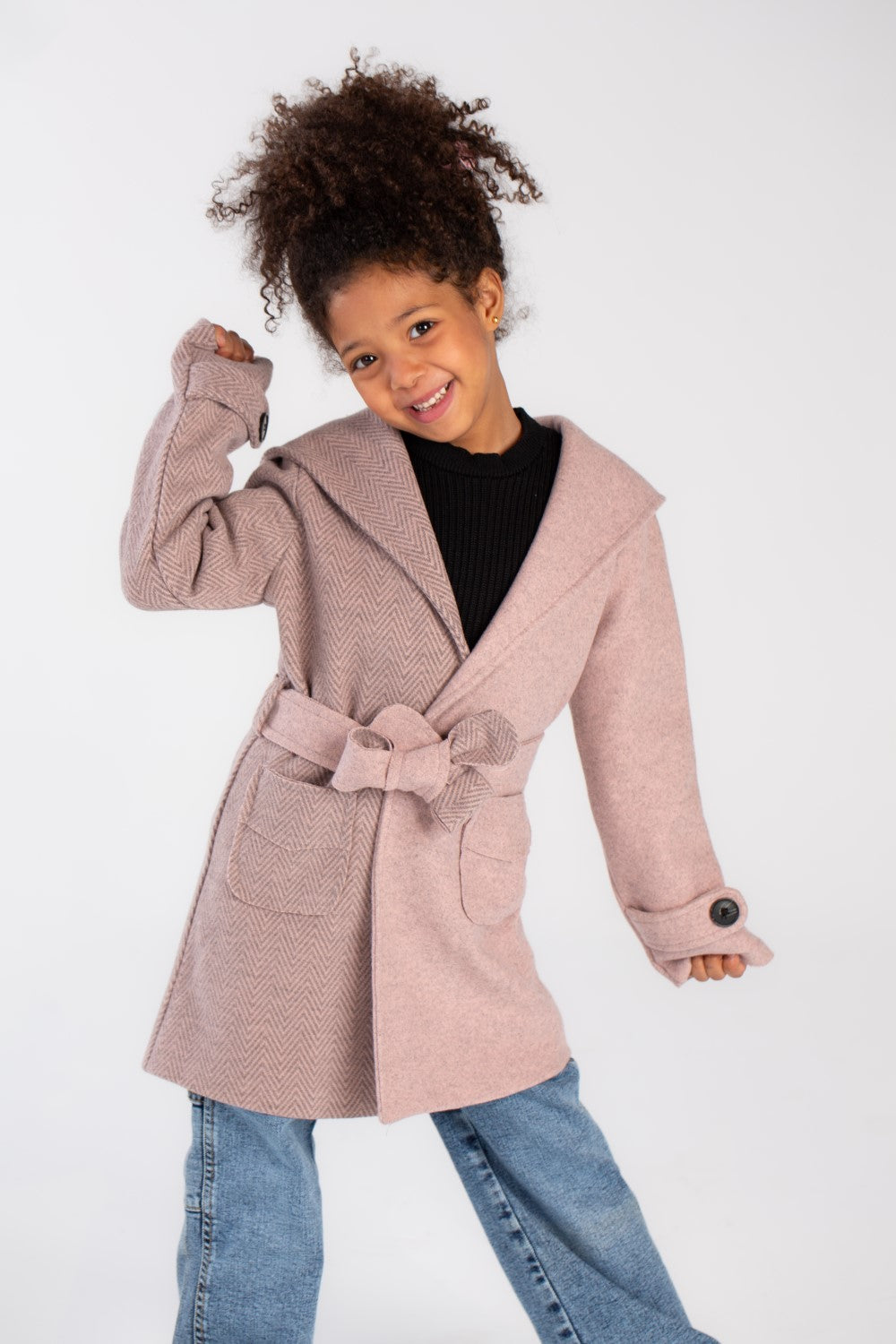 Girl's Padded Comfortable Fit Gogh With Front Pockets Coat