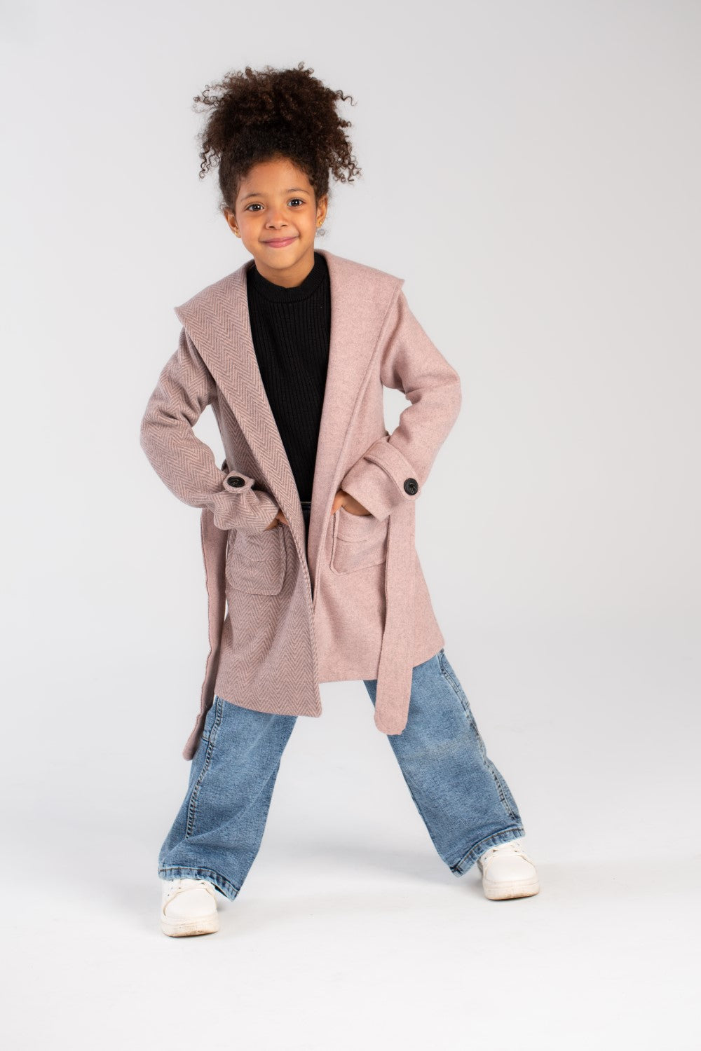Girl's Padded Comfortable Fit Gogh With Front Pockets Coat