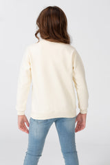Girl's Sweatshirt With A Round Neck And An Emoji Print On The Front