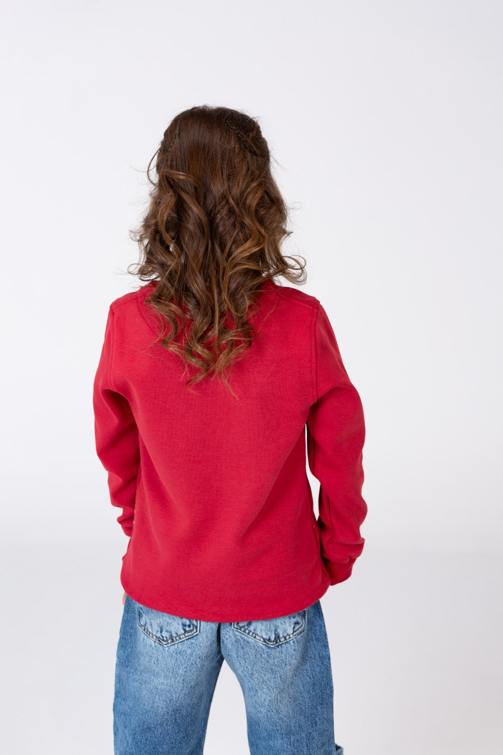 سويت شيرت بياقة دائرية مطبوع من خامة ميلتون للبنات