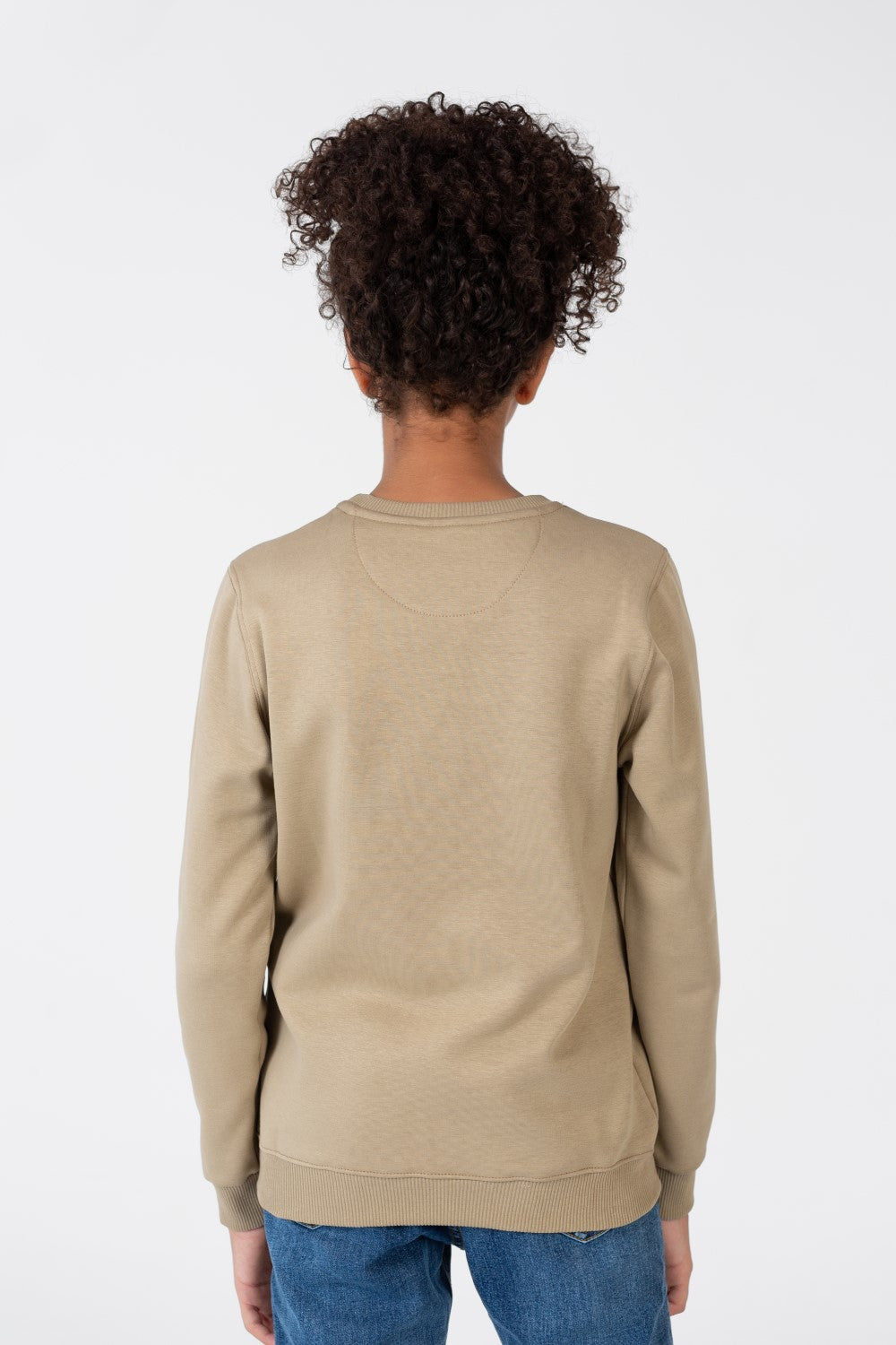 Girl's Sweatshirt With A Round Neck And A Print On The Front