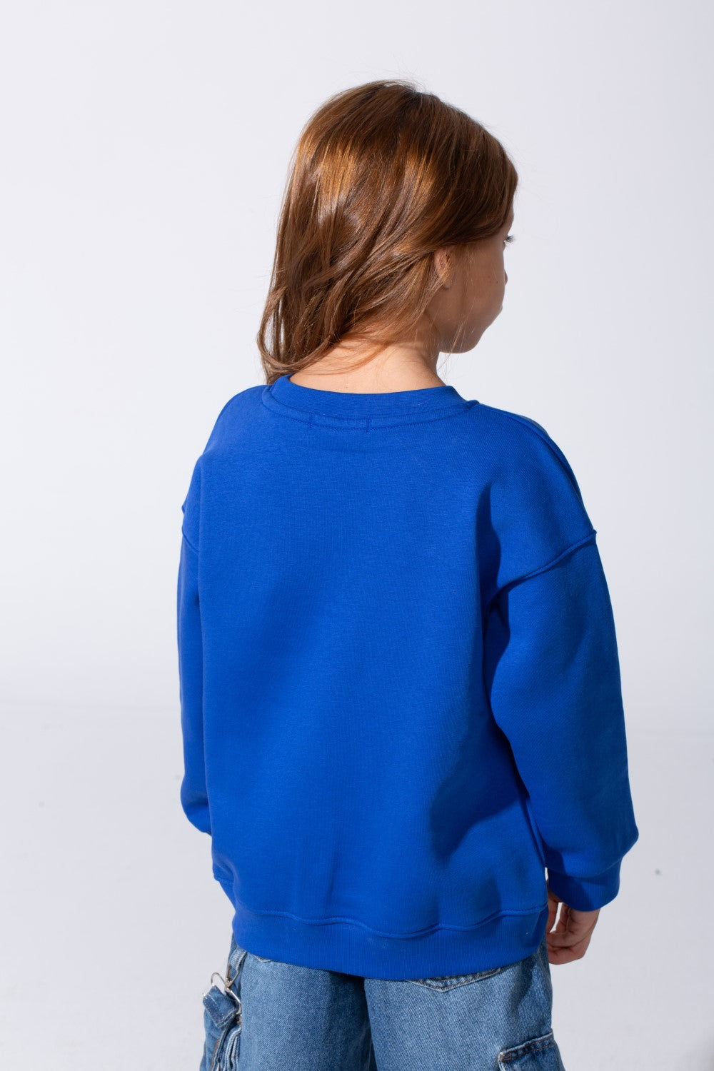 Girl's Milton Long Sleeves Slim Fit Round Neck Sweatshirt With Heart Print On The Front