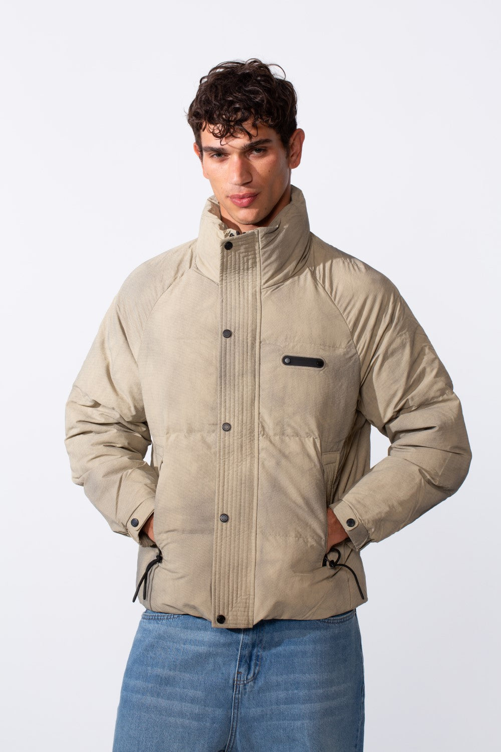 Men's Tomato Marble Wash Zip Bomber Waterproof Jacket