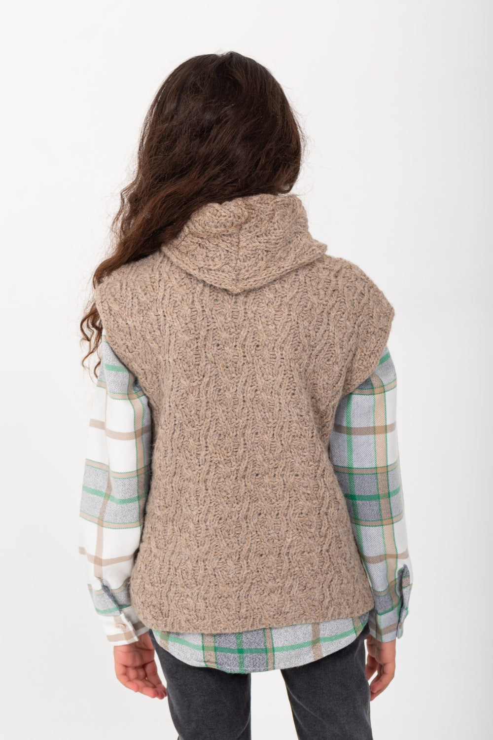 Girl's Long Sleeve Wool High Neck Regular Fit Outfit With under Shirt