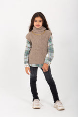 Girl's Long Sleeve Wool High Neck Regular Fit Outfit With under Shirt