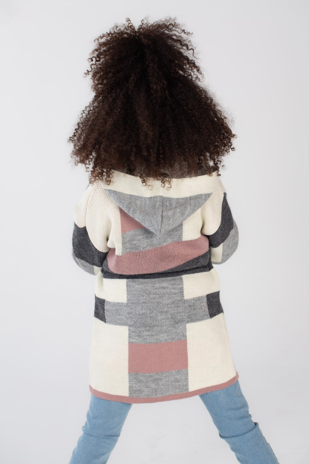 طقم صوف طويل للبنات بقصة عادية وياقة عالية مع طقم داخلي