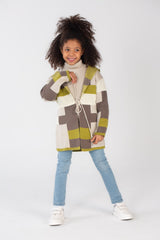 طقم صوف طويل للبنات بقصة عادية وياقة عالية مع طقم داخلي