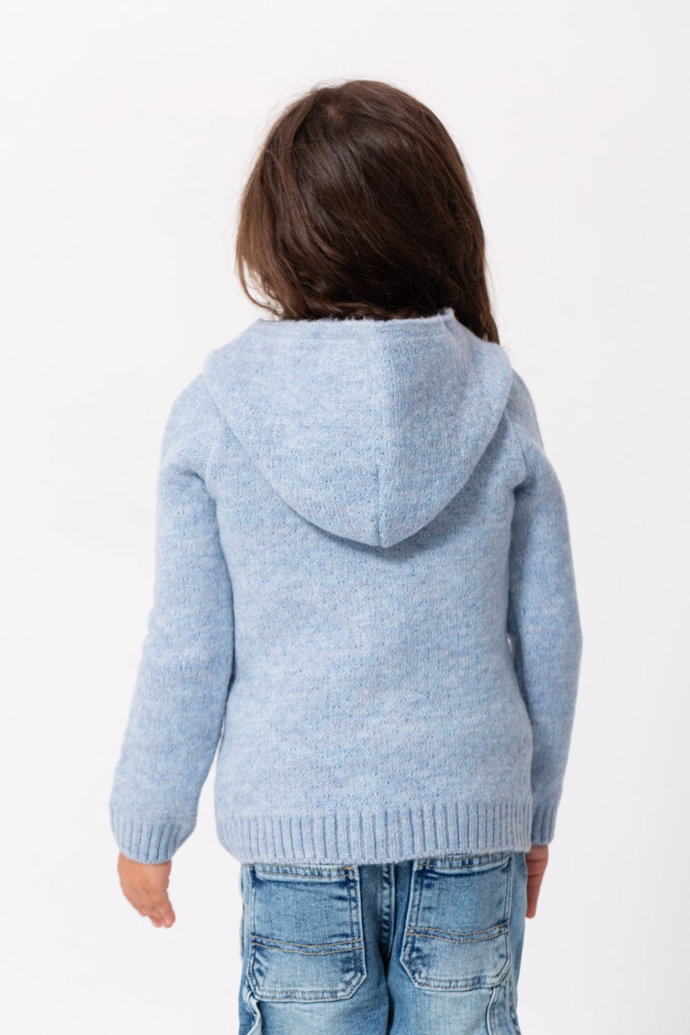 Girl's Regular Fit Full Zipper Unique Style Wool Hooded Pullover