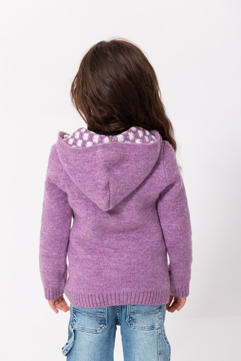Girl's Regular Fit Full Zipper Unique Style Wool Hooded Pullover