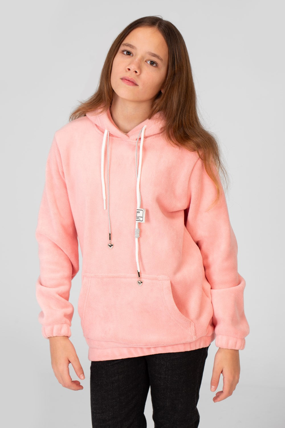Girl's Basic Plain Hoodie Sweatshirt With Long Sleeves