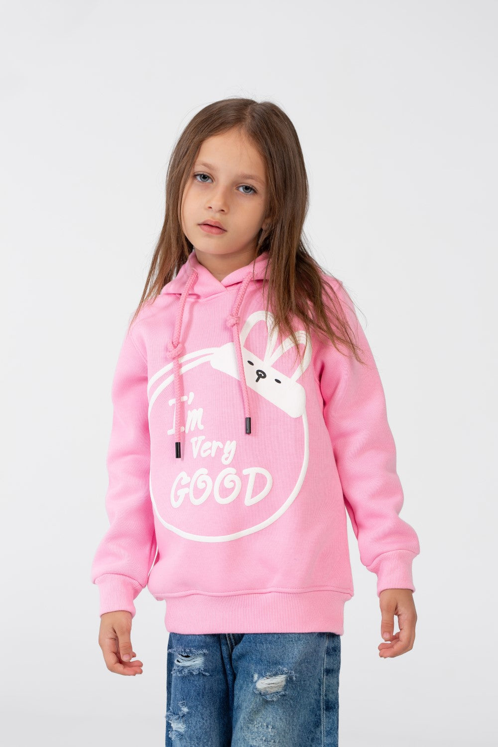 Girl's Long Sleeved Hooded Sweatshirt